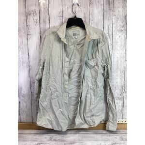 Wesc Dress Shirt Mens Grey Striped Long Sleeves Fitted Button Front Size Medium